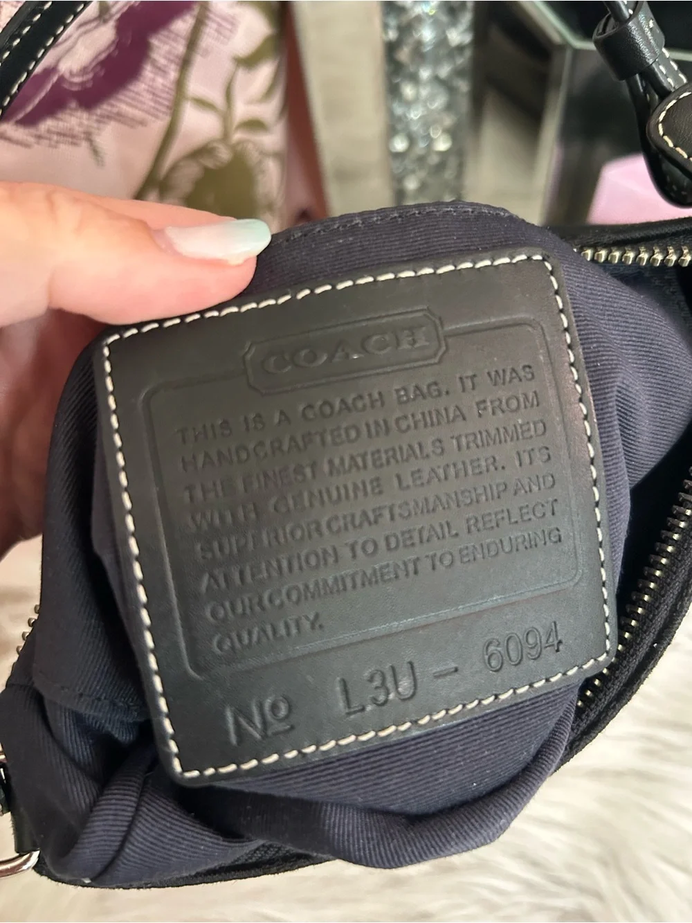 Y2K Vintage COACH 6094 Demi Black Signature Logo Baguette Bag